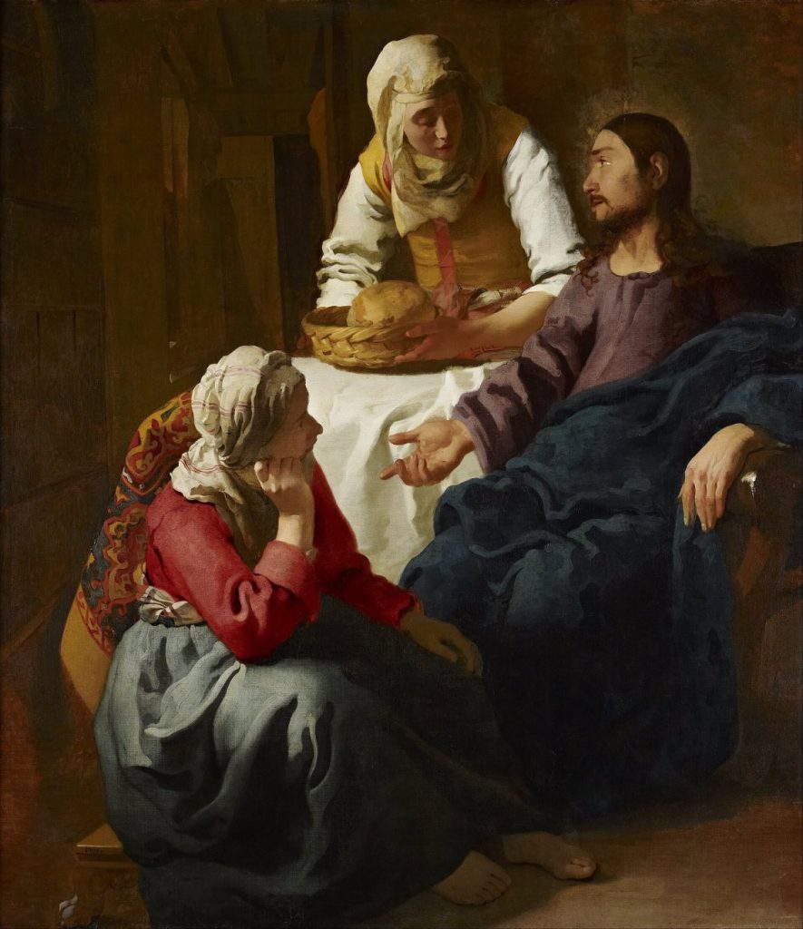 Santa Marta sirviendo a Jesús en su casa de Betania, pintura de Vermeer