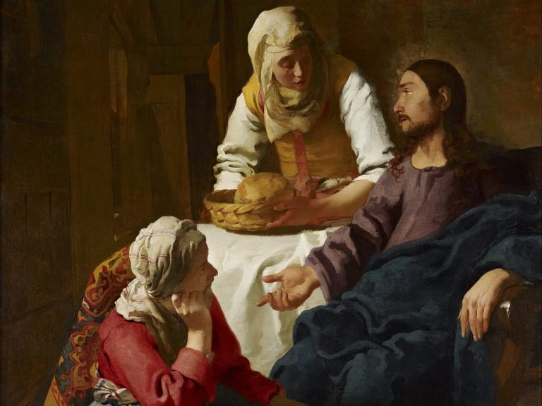 Santa Marta sirviendo a Jesús en su casa de Betania, pintura de Vermeer